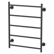 Phoenix Radii Heated Towel Ladder 550 x 740mm Round Plate, Matte Black