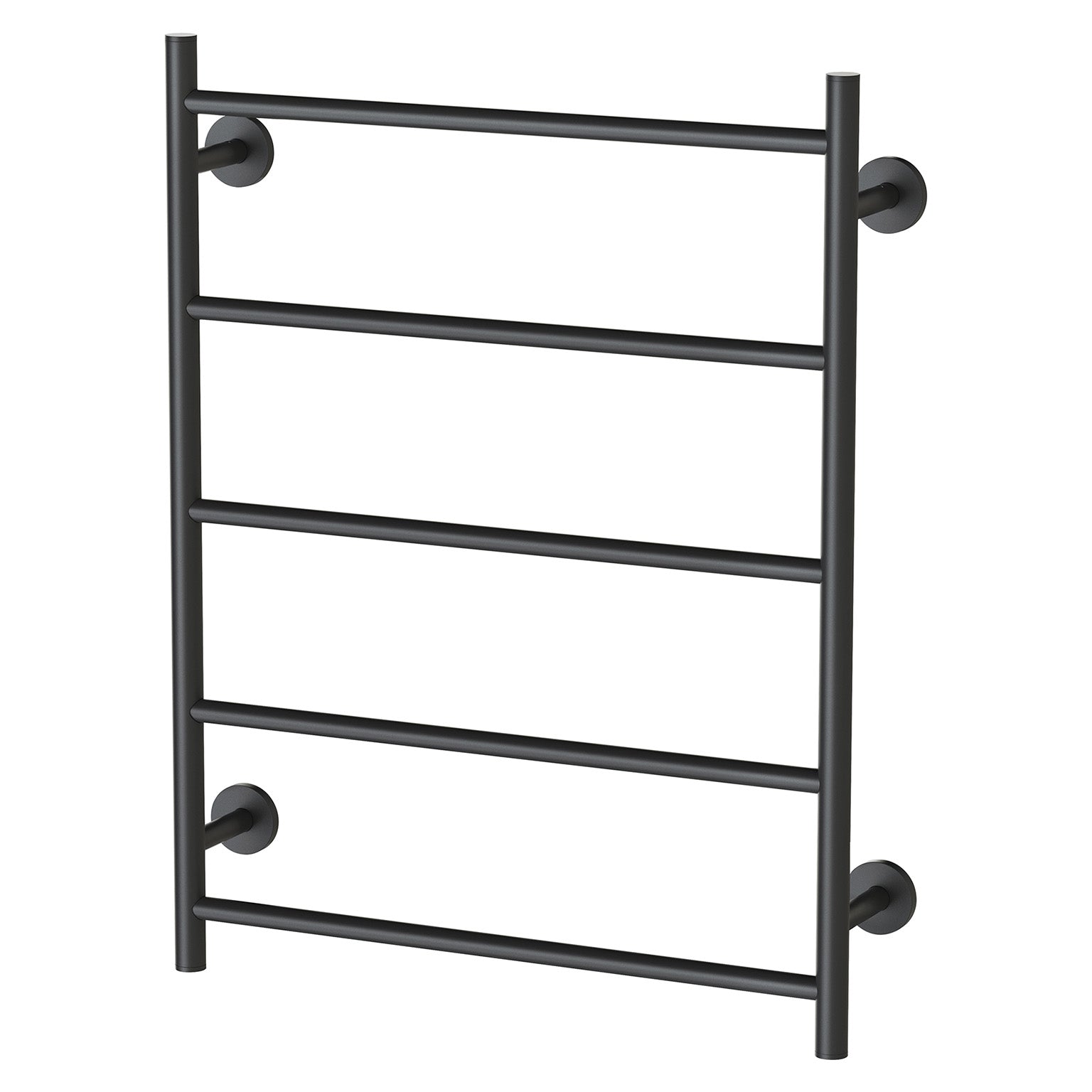 Phoenix Radii Heated Towel Ladder 550 x 740mm Round Plate, Matte Black