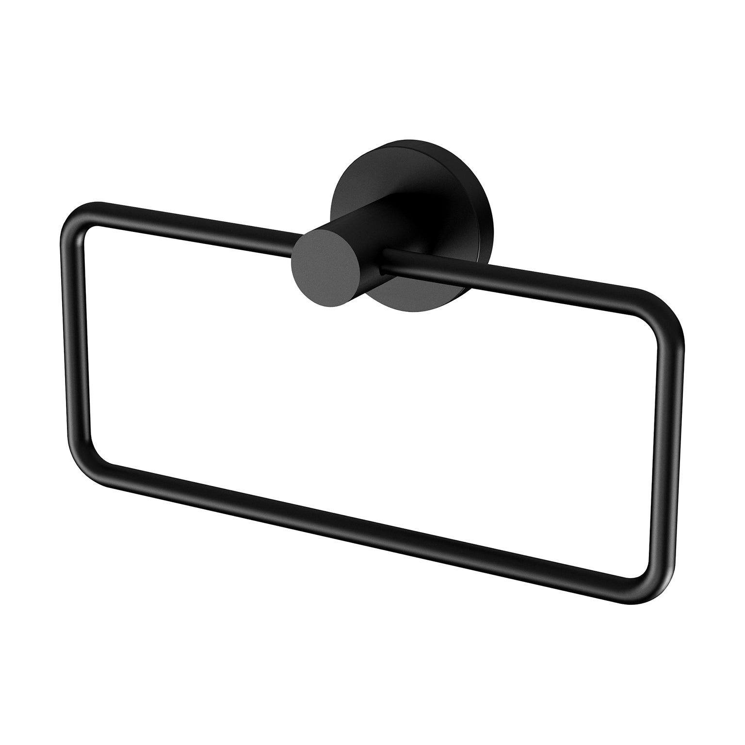 Phoenix Radii Hand Towel Holder Round Plate, Matte Black