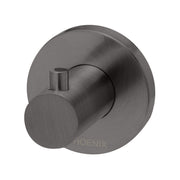 Phoenix Radii Robe Hook Round Plate, Brushed Carbon
