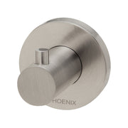 Phoenix Radii Robe Hook Round Plate, Brushed Nickel