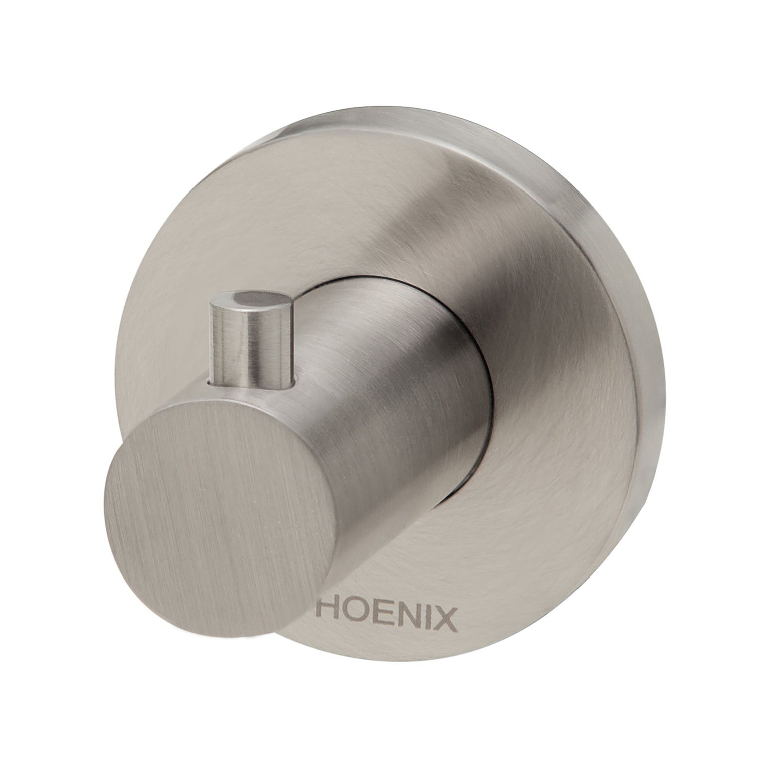 Phoenix Radii Robe Hook Round Plate, Brushed Nickel