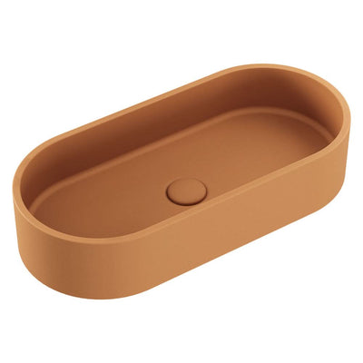 Fienza Jada Concrete Pill Basin Above Counter 600 x 280 x 120mm, Tuscan