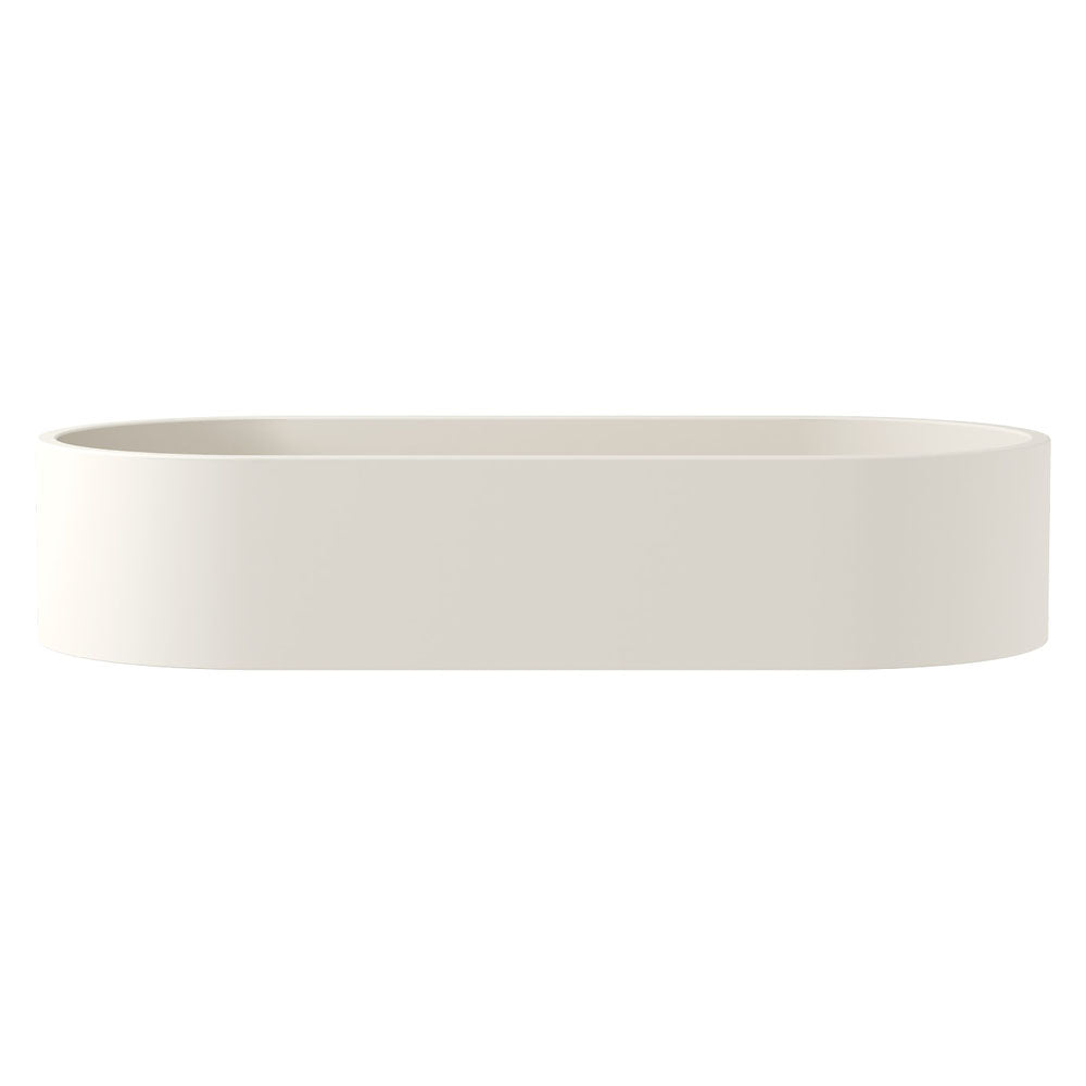 Fienza Jada Concrete Pill Basin Above Counter 600 x 280 x 120mm Warm, White