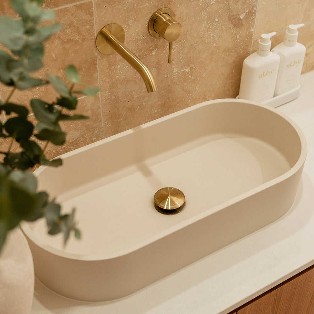 Fienza Jada Pill Concrete Above Counter Basin, Warm White