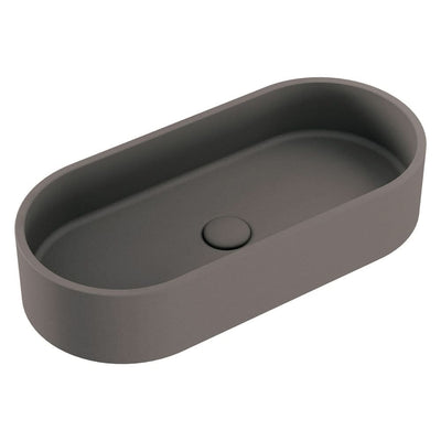 Fienza Jada Concrete Pill Basin Above Counter 600 x 280 x 120mm, Warm Grey