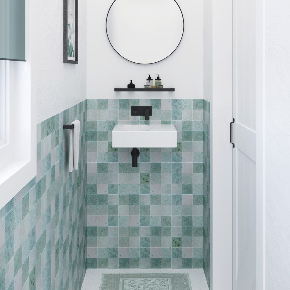 Fienza Reba Ceramic Wall Hung Basin Left Hand Bowl with Overflow NTH 600 x 425 x 168mm, Gloss White