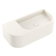 Fienza Blanca Concrete Wall Hung Basin RH Bowl 650 x 300 x 200mm Warm, White