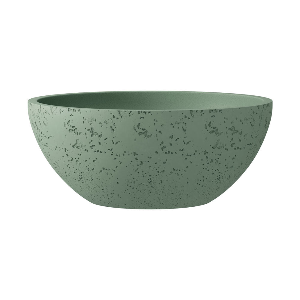 Fienza Alba Concrete Round Bowl Basin 362 x 145mm Sage, Gloss White
