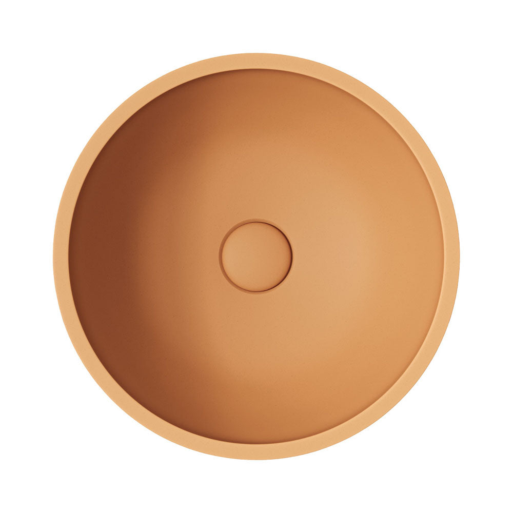 Fienza Alba Concrete Round Bowl Basin 362 x 145mm Tuscan, Gloss White