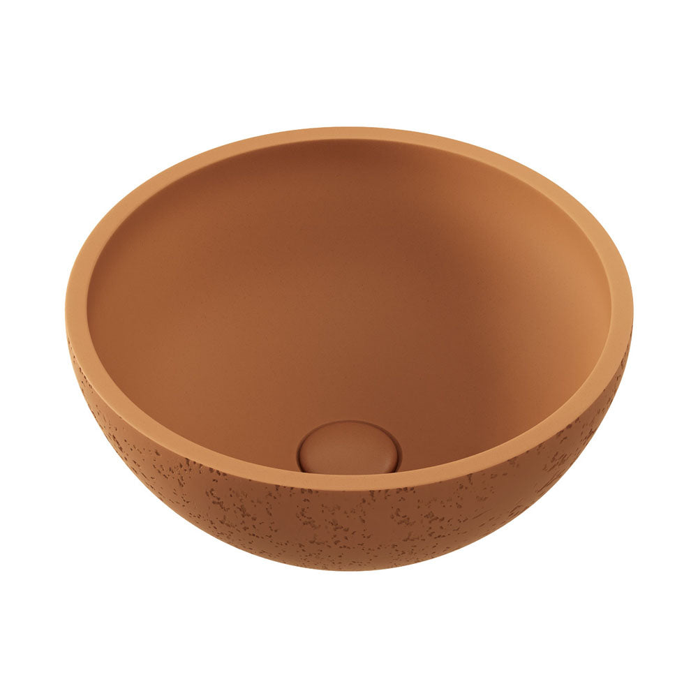 Fienza Alba Concrete Round Bowl Basin 362 x 145mm Tuscan, Gloss White