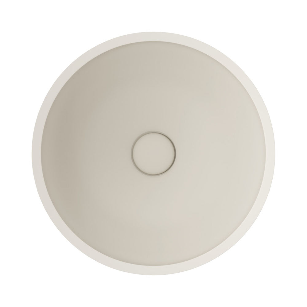 Fienza Alba Concrete Round Bowl Basin 362 x 145mm Warm, White