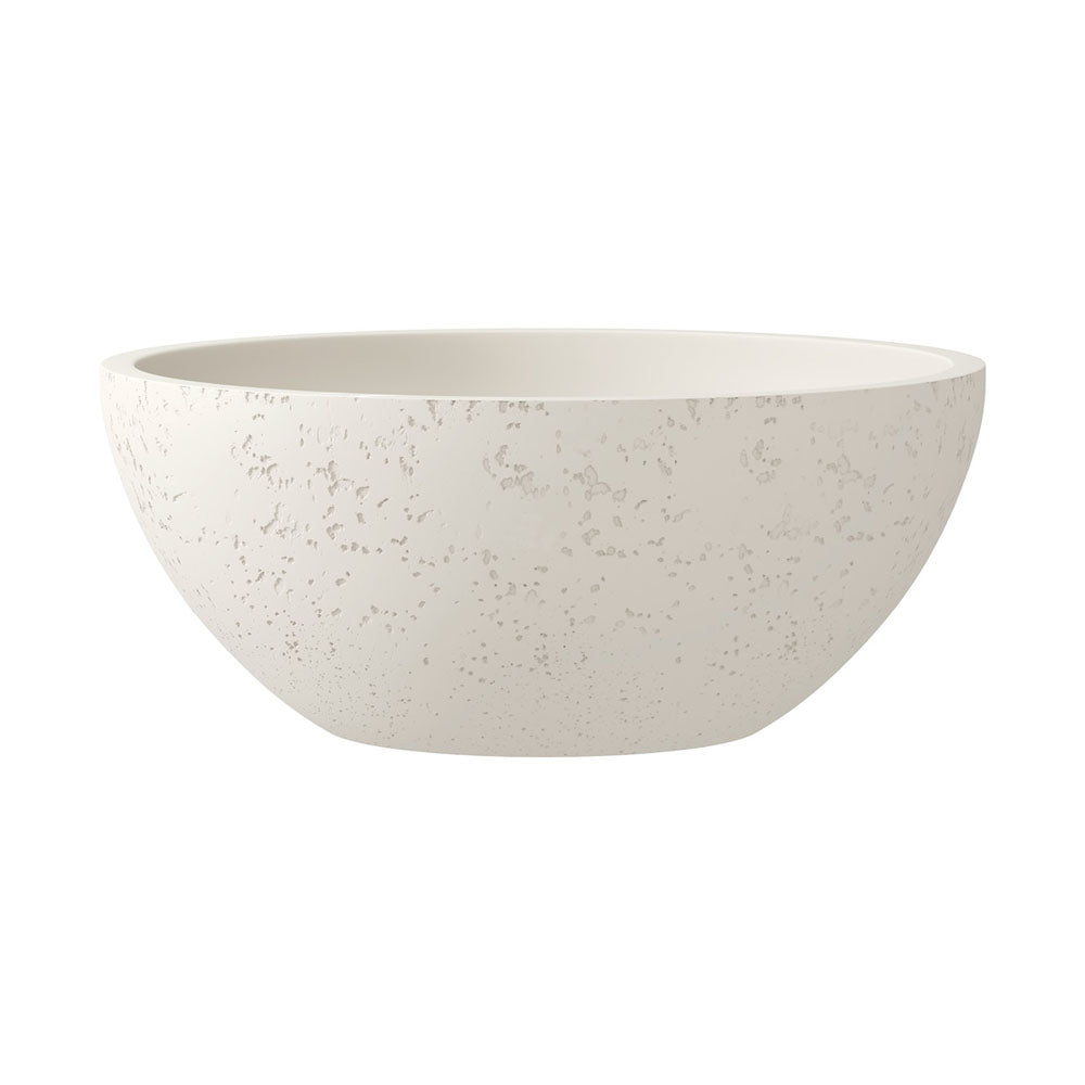 Fienza Alba Concrete Round Bowl Basin 362 x 145mm Warm, White