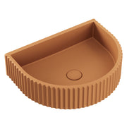 Fienza Valentina Concrete Fluted Arch Wall Basin 465 x 360 x 119mm Tuscan, Gloss White