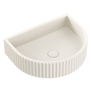 Fienza Valentina Concrete Fluted Arch Wall Basin 465 x 360 x 119mm Warm, White