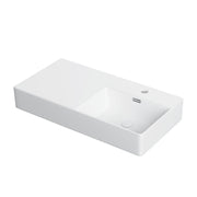 Fienza Petra 800 Wall Hung Right Hand Bowl Ceramic 800 x 420 x 120mm, White