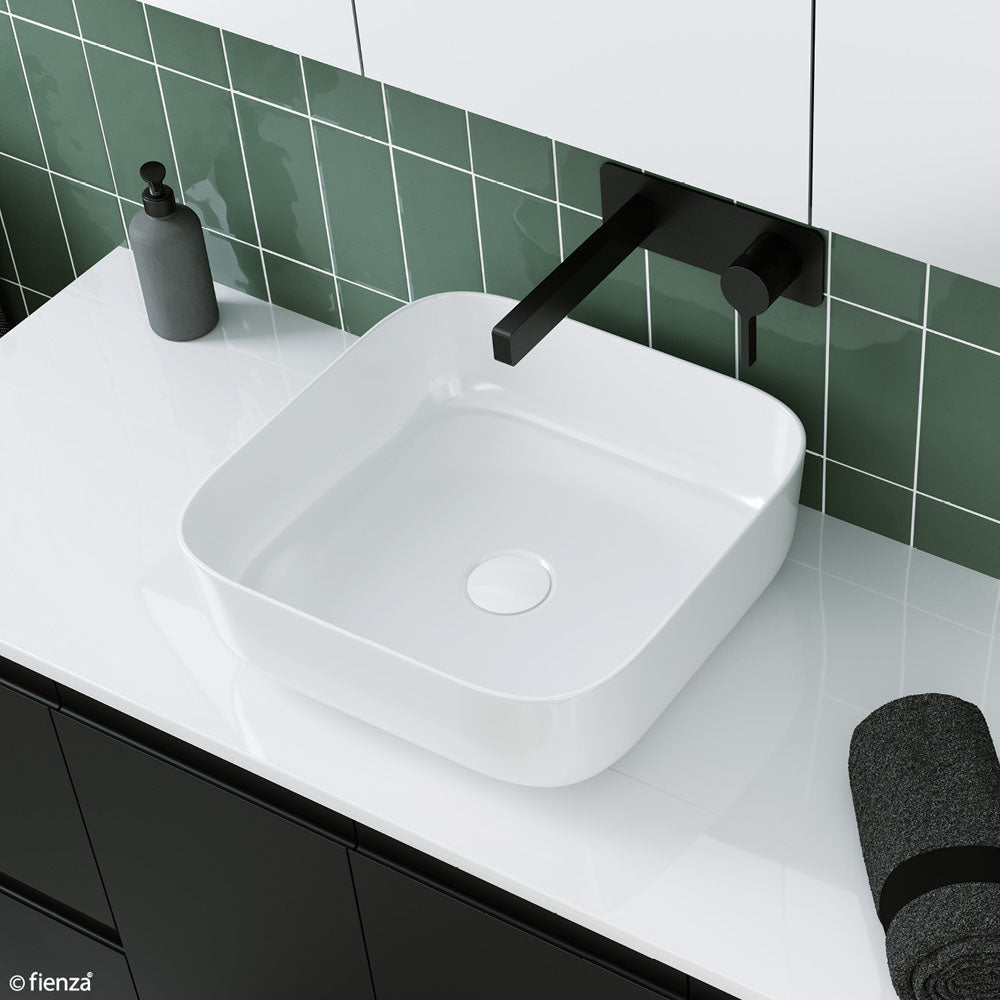 Fienza Petra Above Counter Basin NTH 390 x 390 x 130mm, Gloss White