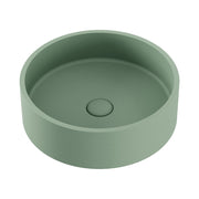 Fienza Jada Concrete Round Basin Above Counter 390 x 120mm Sage, Gloss White