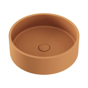 Fienza Jada Concrete Round Basin Above Counter 390 x 120mm Tuscan, Gloss White