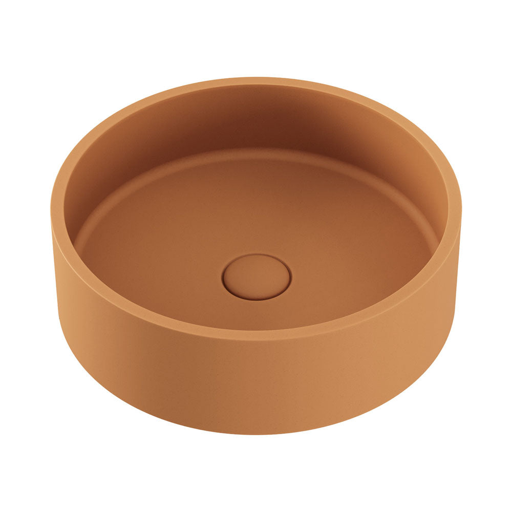 Fienza Jada Concrete Round Basin Above Counter 390 x 120mm Tuscan, Gloss White