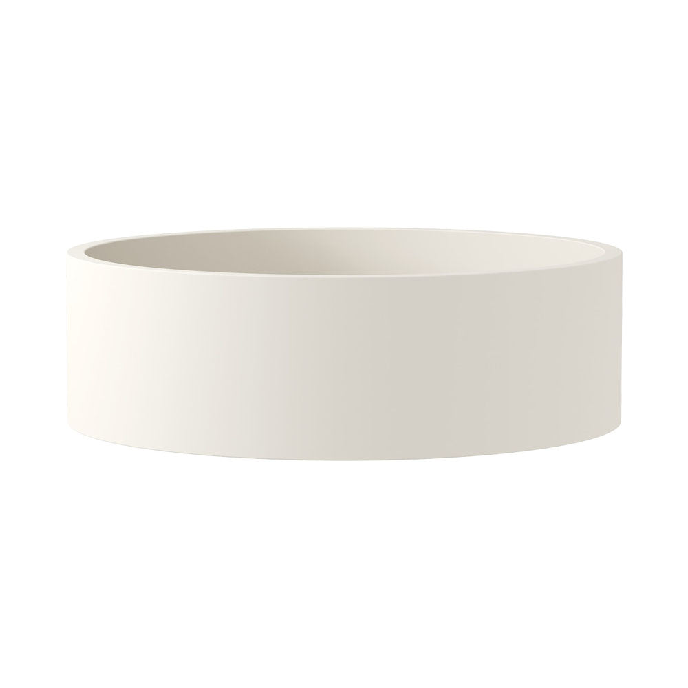 Fienza Jada Concrete Round Basin Above Counter 390 x 120mm Warm, White