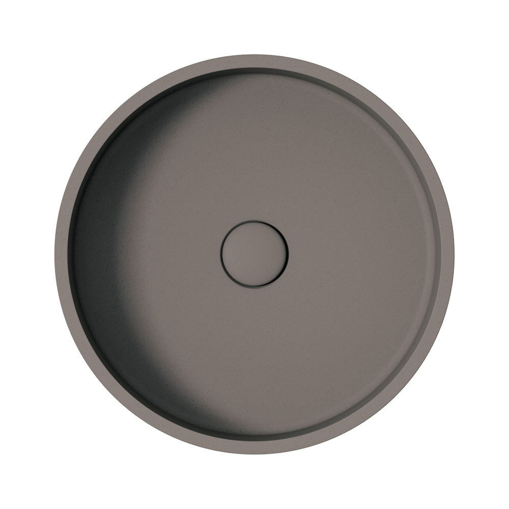 Fienza Jada Concrete Round Basin Above Counter 390 x 120mm, Warm Grey