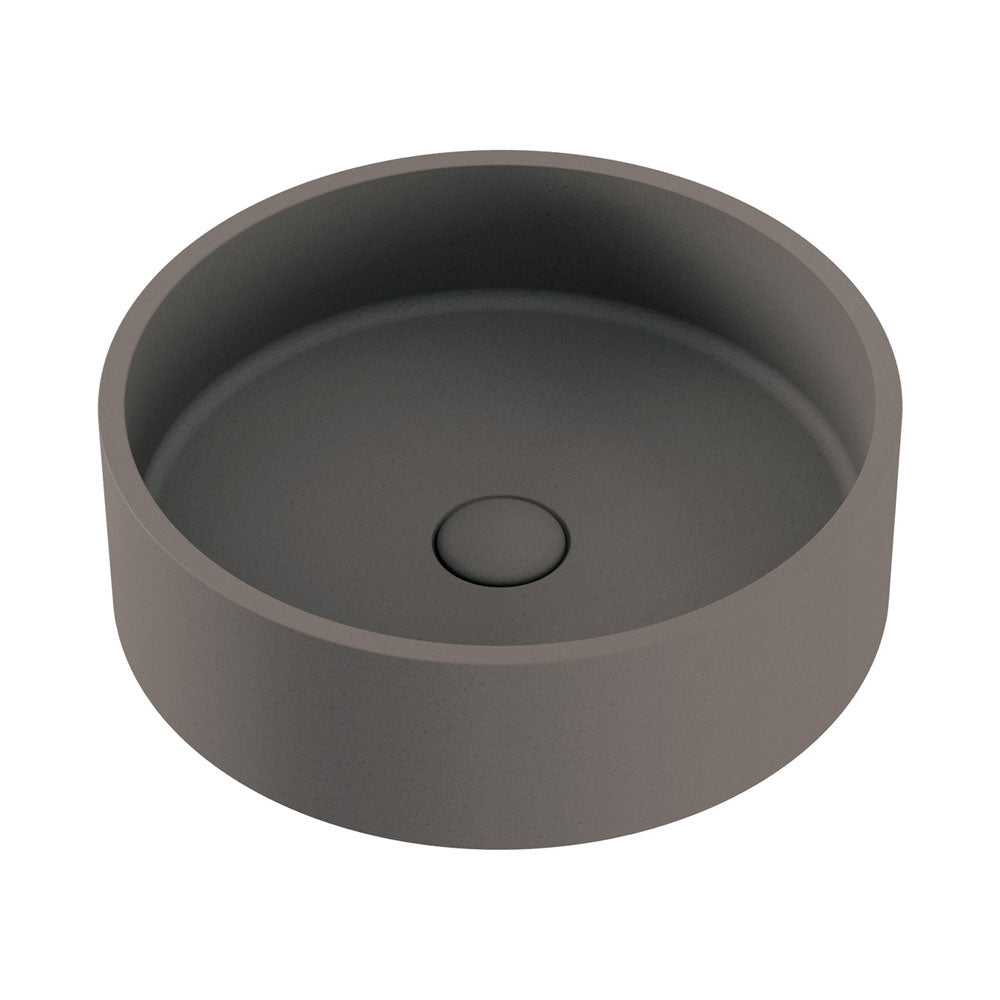 Fienza Jada Concrete Round Basin Above Counter 390 x 120mm, Warm Grey