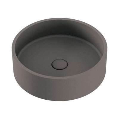 Fienza Jada Concrete Round Basin Above Counter 390 x 120mm, Warm Grey
