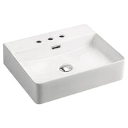 Fienza Petra 500 Above Counter Basin with Overflow 3TH 500 x 420 x 120mm, Gloss White