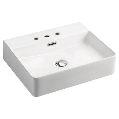Fienza Petra 500 Above Counter Basin with Overflow 3TH 500 x 420 x 120mm, Gloss White