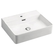 Fienza Petra 500 Above Counter Basin with Overflow 1TH 500 x 420 x 120mm, Gloss White