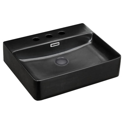 Fienza Petra 500 Above Counter Basin with Overflow 3TH Matte Back 500 x 420 x 120mm, Gloss White