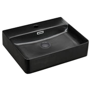 Fienza Petra 500 Above Counter Basin with Overflow 1TH 500 x 420 x 120mm, Matte Black