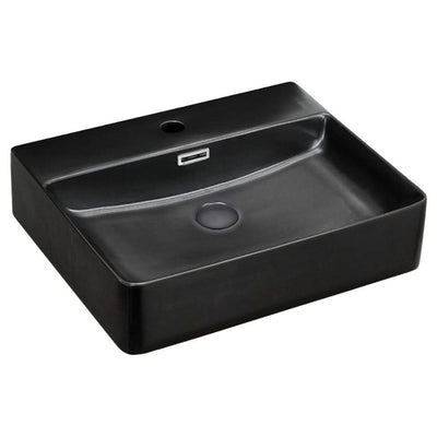 Fienza Petra 500 Above Counter Basin with Overflow 1TH 500 x 420 x 120mm, Matte Black