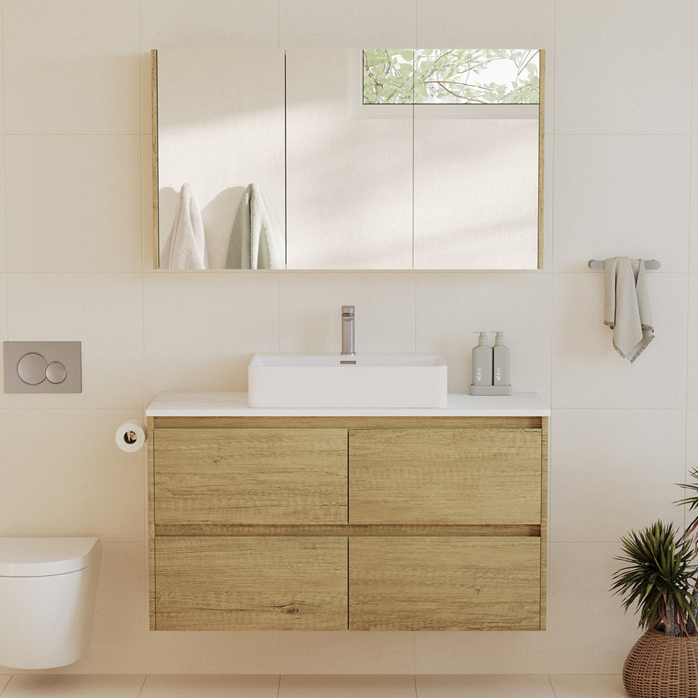 Fienza Petra 600 Above Counter Basin with Overflow 1TH, Gloss White