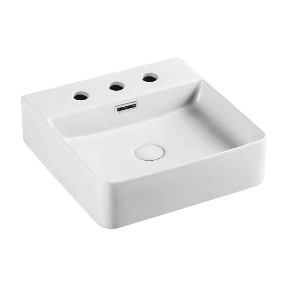 Fienza Petra Mini Above Counter 420 x 420 x 120mm 3TH, Gloss White