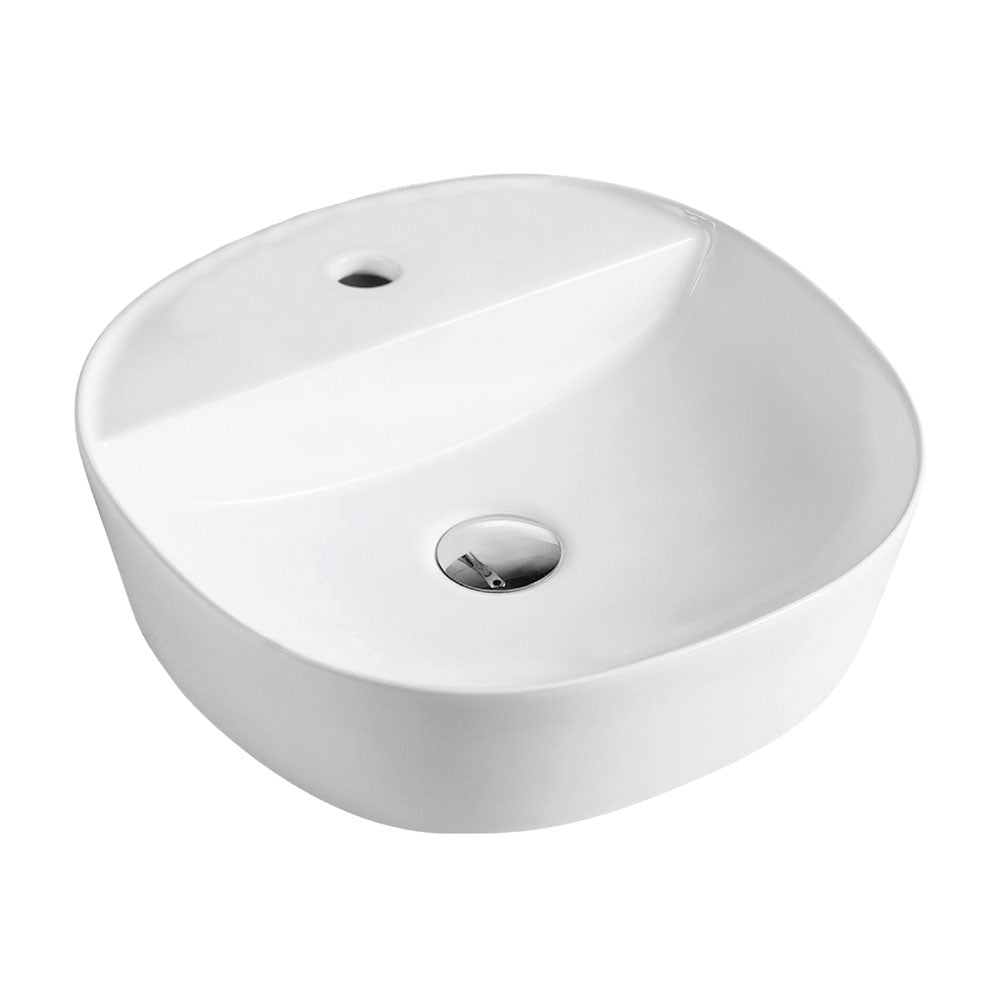 Fienza Chica Above Counter Basin 405 x 405 x 120mm 1TH, Gloss White