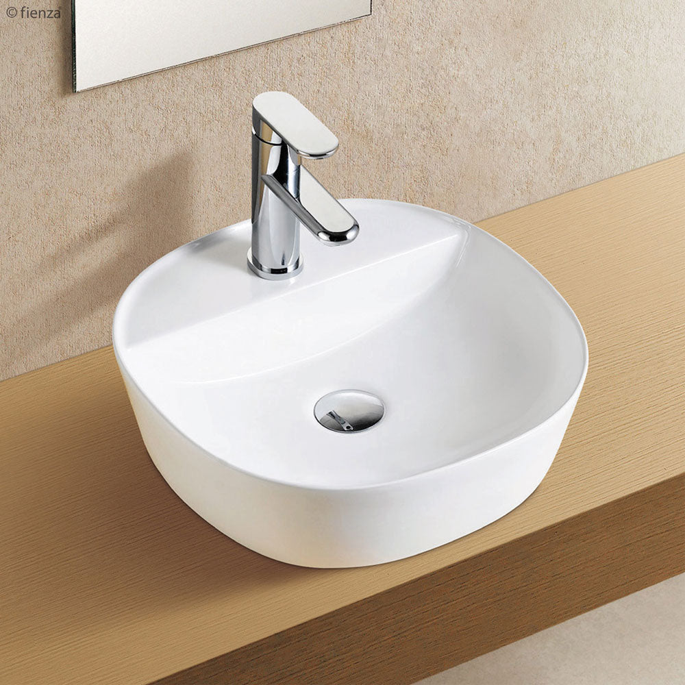 Fienza Chica Above Counter Basin 405 x 405 x 120mm 1TH, Gloss White