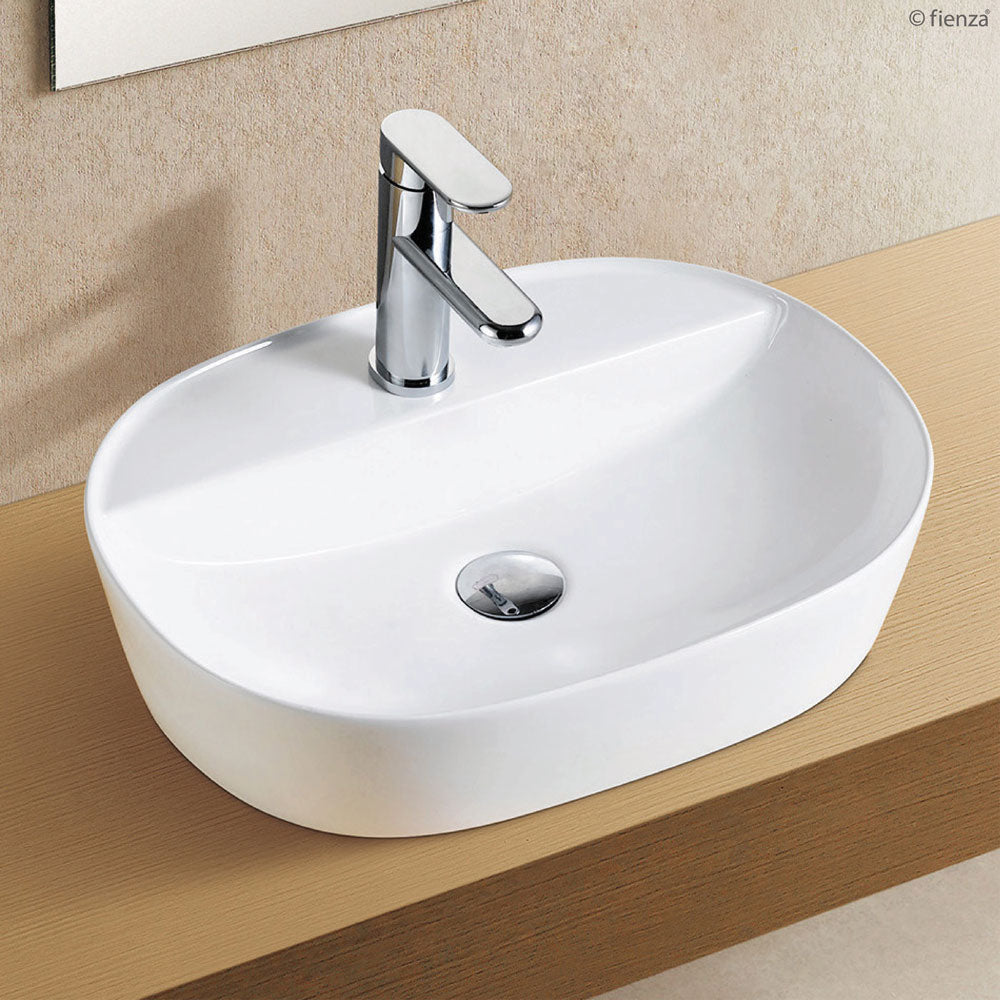 Fienza Chica Above Counter Basin 505 x 385 x 120 1TH, Gloss White