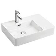 Fienza Petra Wall Hung Left Hand Bowl 600 x 420 x 120mm, Gloss White