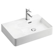 Fienza Petra Wall Hung Right Hand Bowl 600 x 420 x 120mm, Gloss White