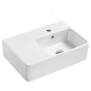 Fienza Delta Care Wall Hung Basin Right Hand Bowl, Gloss White