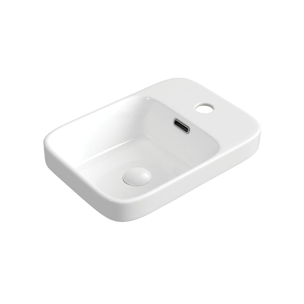 Fienza Petra Mini Semi-Inset Basin, Gloss White