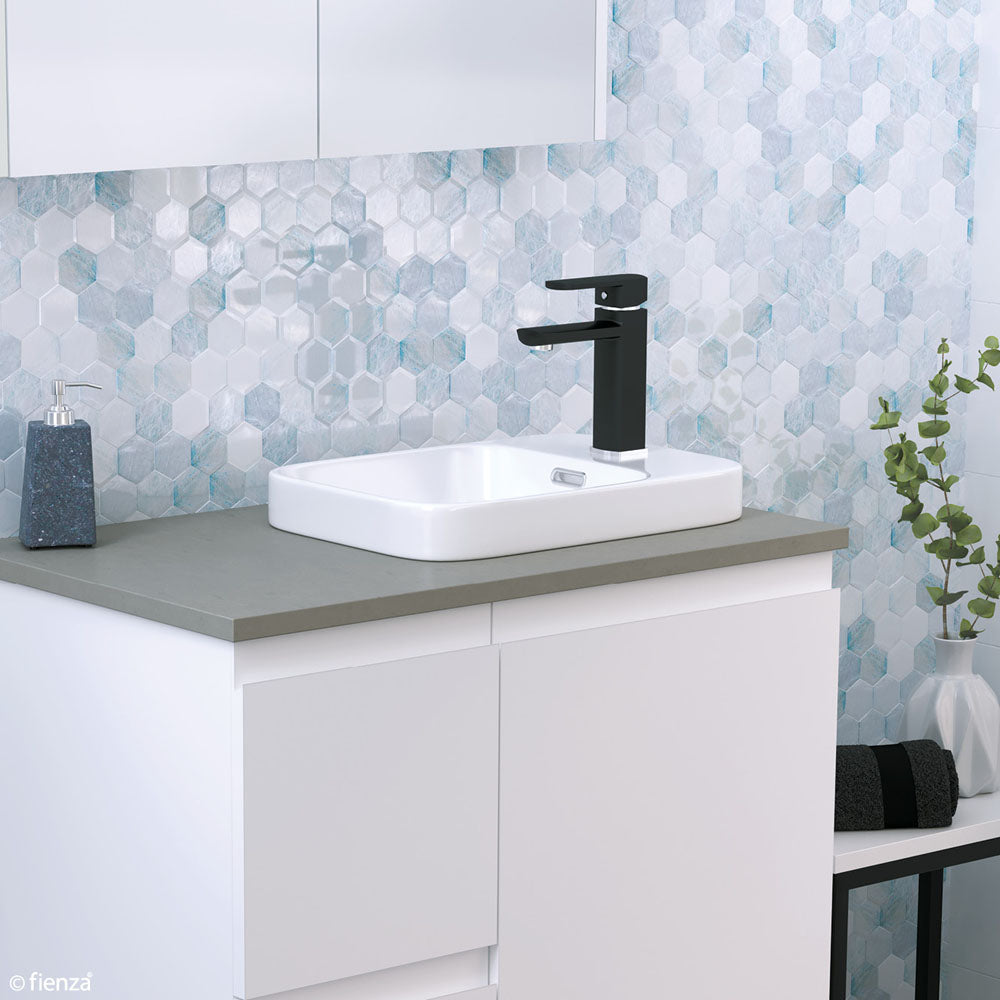 Fienza Petra Mini Semi-Inset Basin, Gloss White