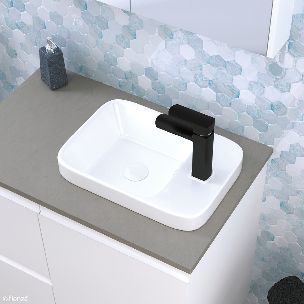 Fienza Petra Mini Semi-Inset Basin, Gloss White