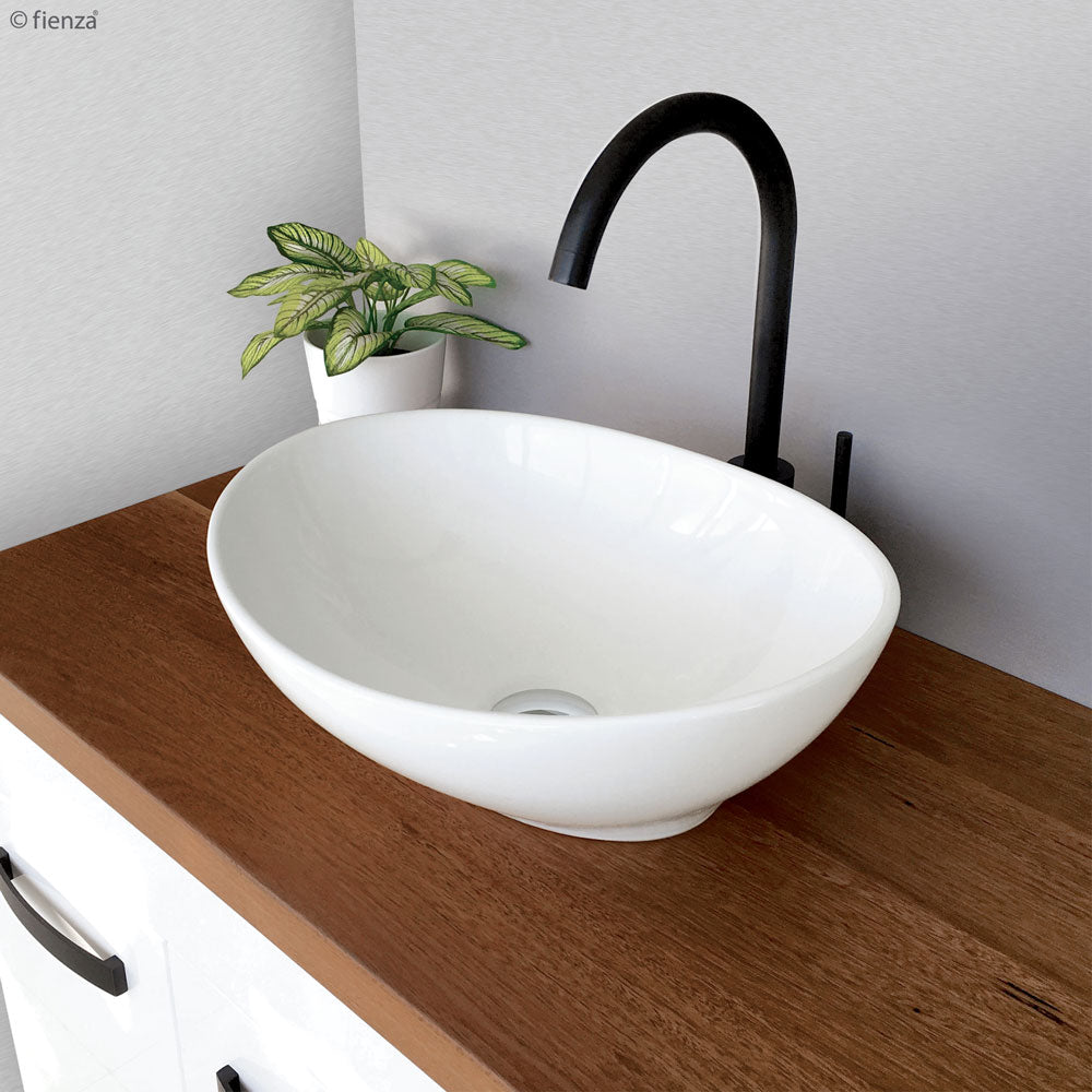Fienza Paola Above Counter Basin 410 x 340 x 145mm, Gloss White