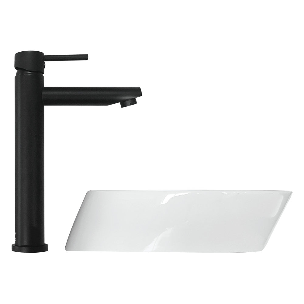 Fienza Alix Above Counter Ceramic Basin 390 x 350 x 100mm, Gloss White