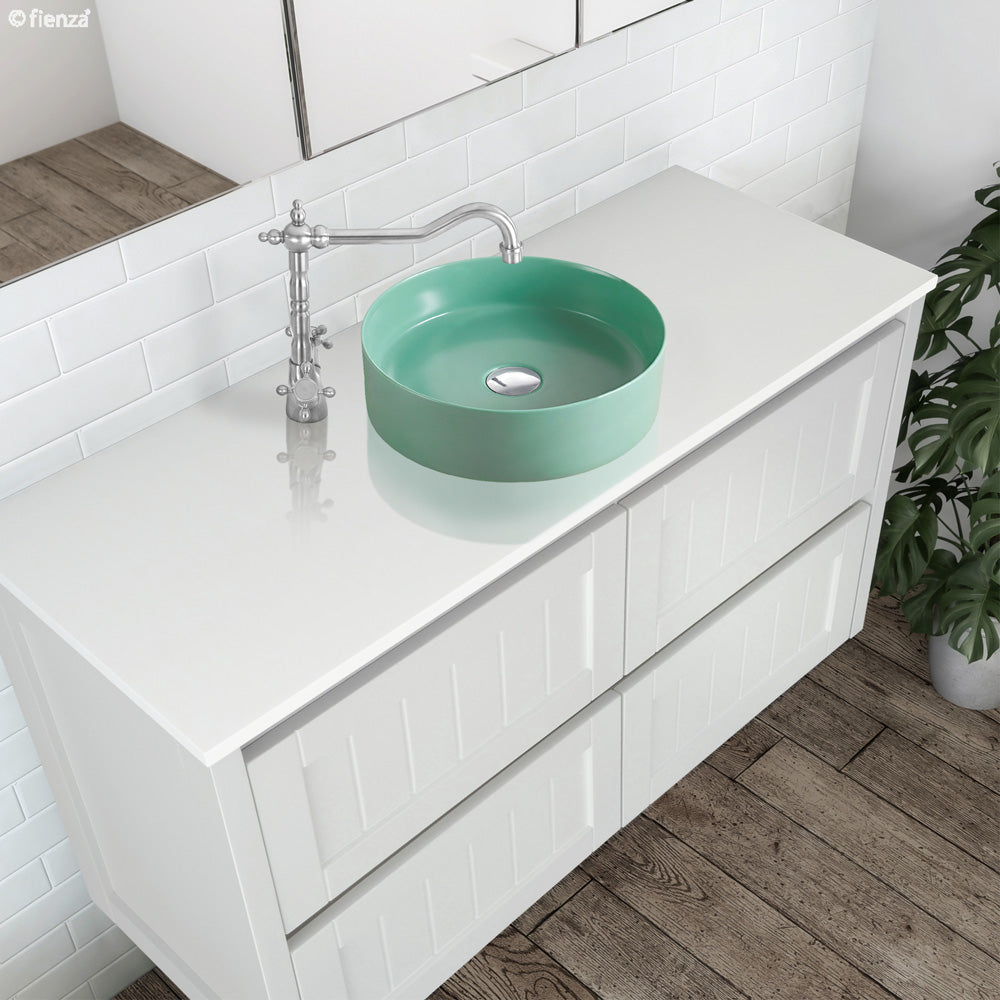 Fienza Reba Round Above Counter Basin 360 x 120mm, Gloss White