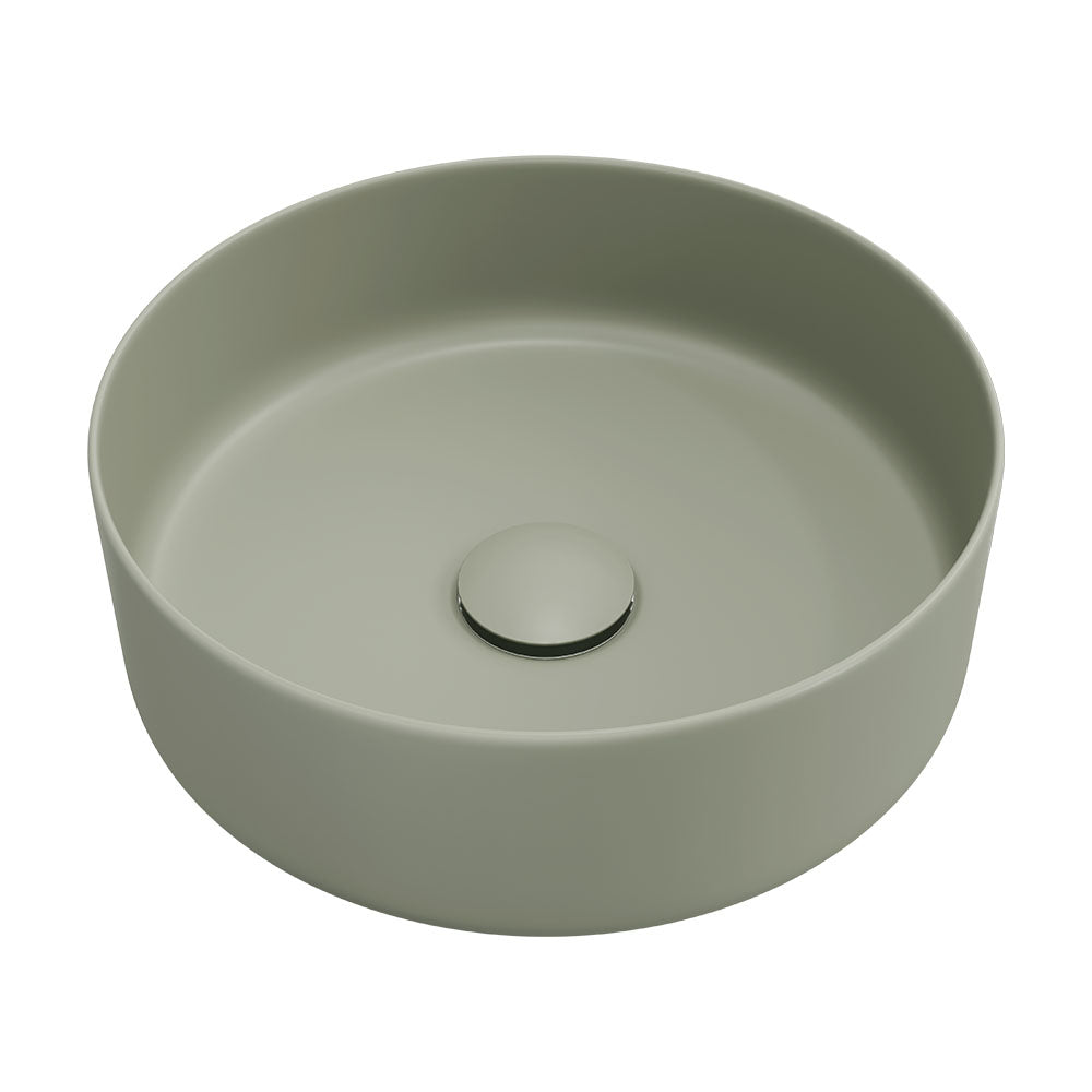 Fienza Reba Round Above Counter Basin 360 x 120mm, Matte Olive