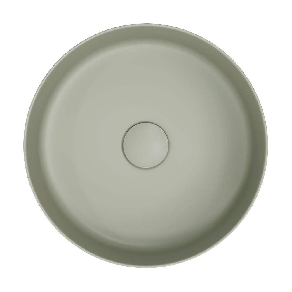 Fienza Reba Round Above Counter Basin 360 x 120mm, Matte Olive